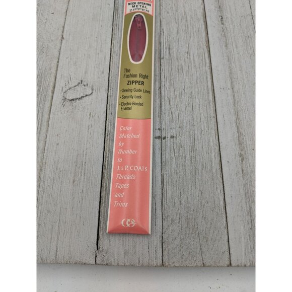 Vintage J&P Coats Neck Opening Metal Zipper 20" Red 128 - Picture 3 of 4